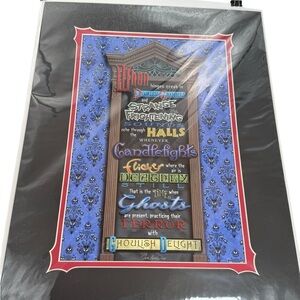 Disney Dave Avanzino print “When Hinges Creak"  phrases from the Haunted Mansion